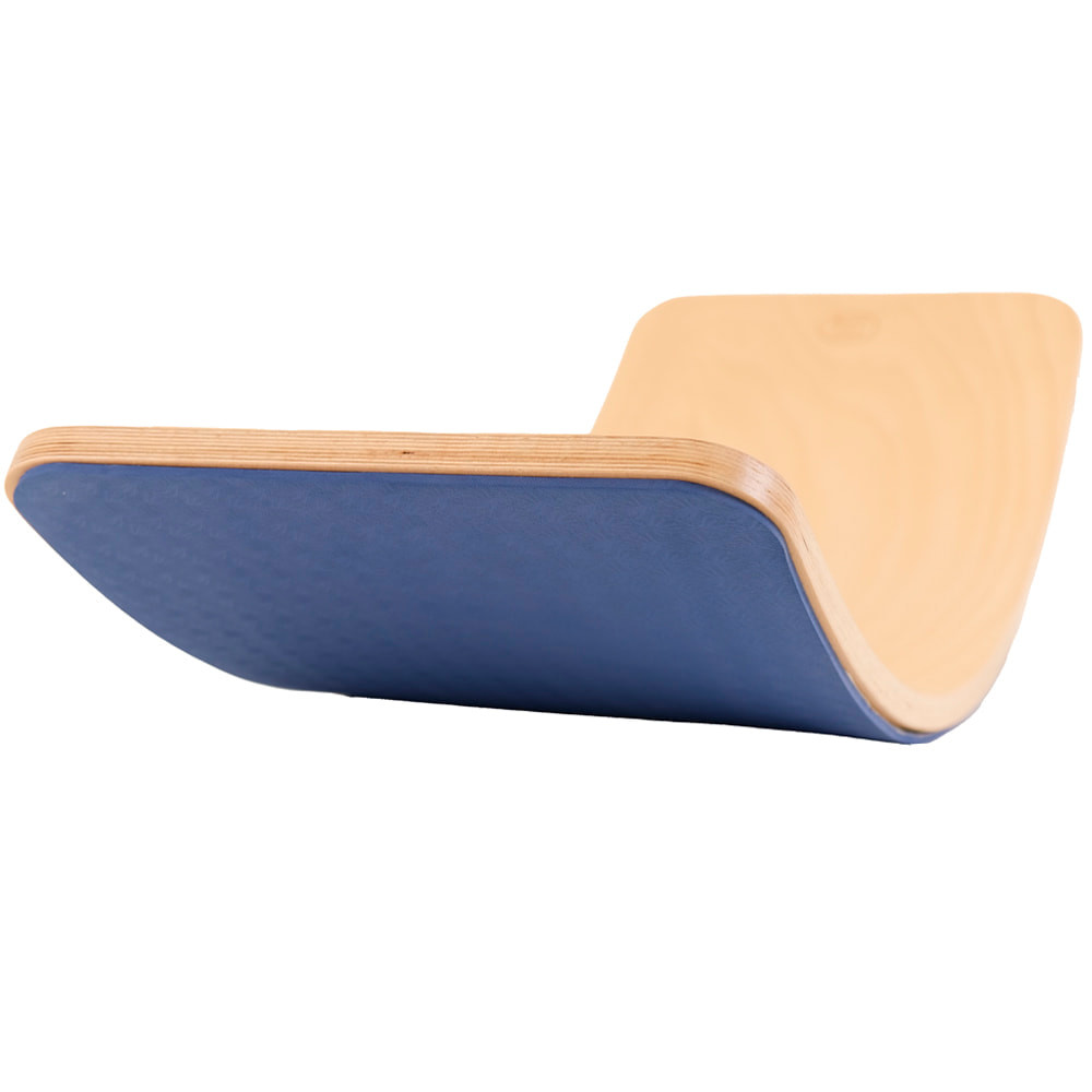  Balance board naturel met beschermmat donkerblauw